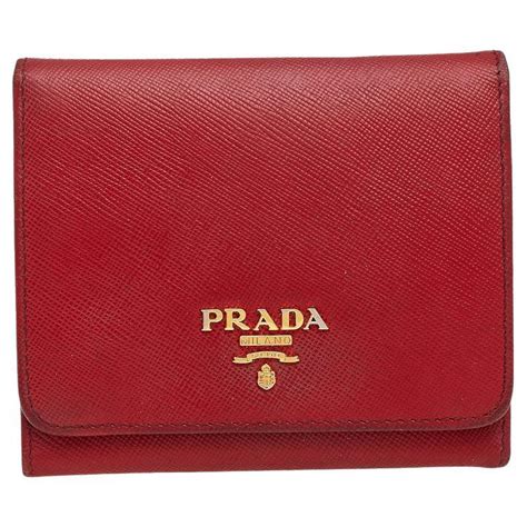 prada red continental wallet|Prada wallet red inside.